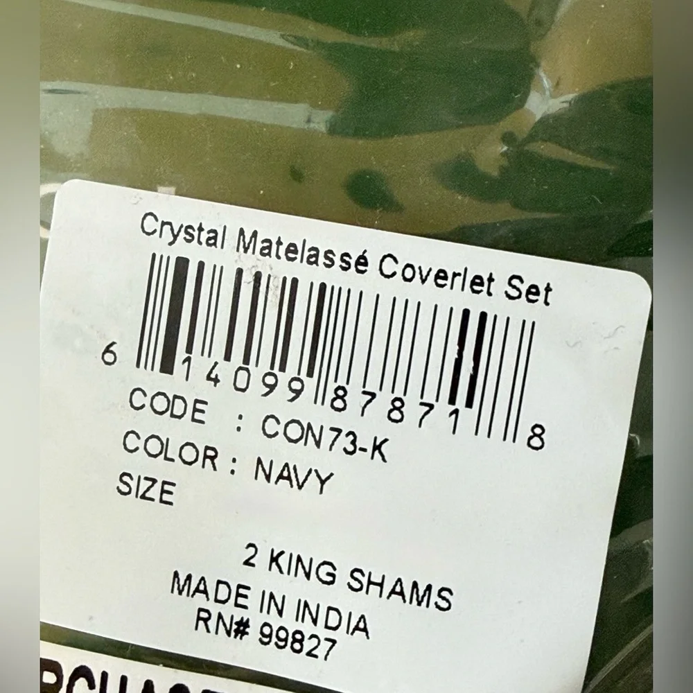 Two KING size Matelasse Shams